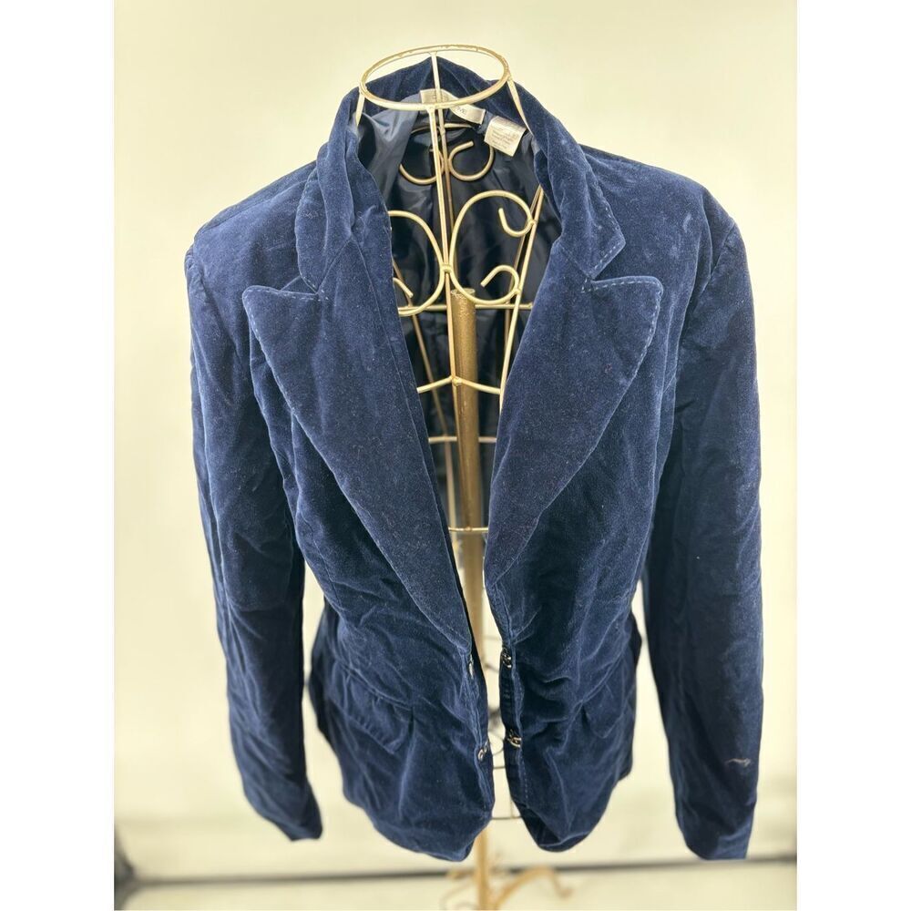 COTE FEMME Velvet Blazer Women’s Size 10 Cotton Velvet Tailored Jacket Lapel - Picture 11 of 12